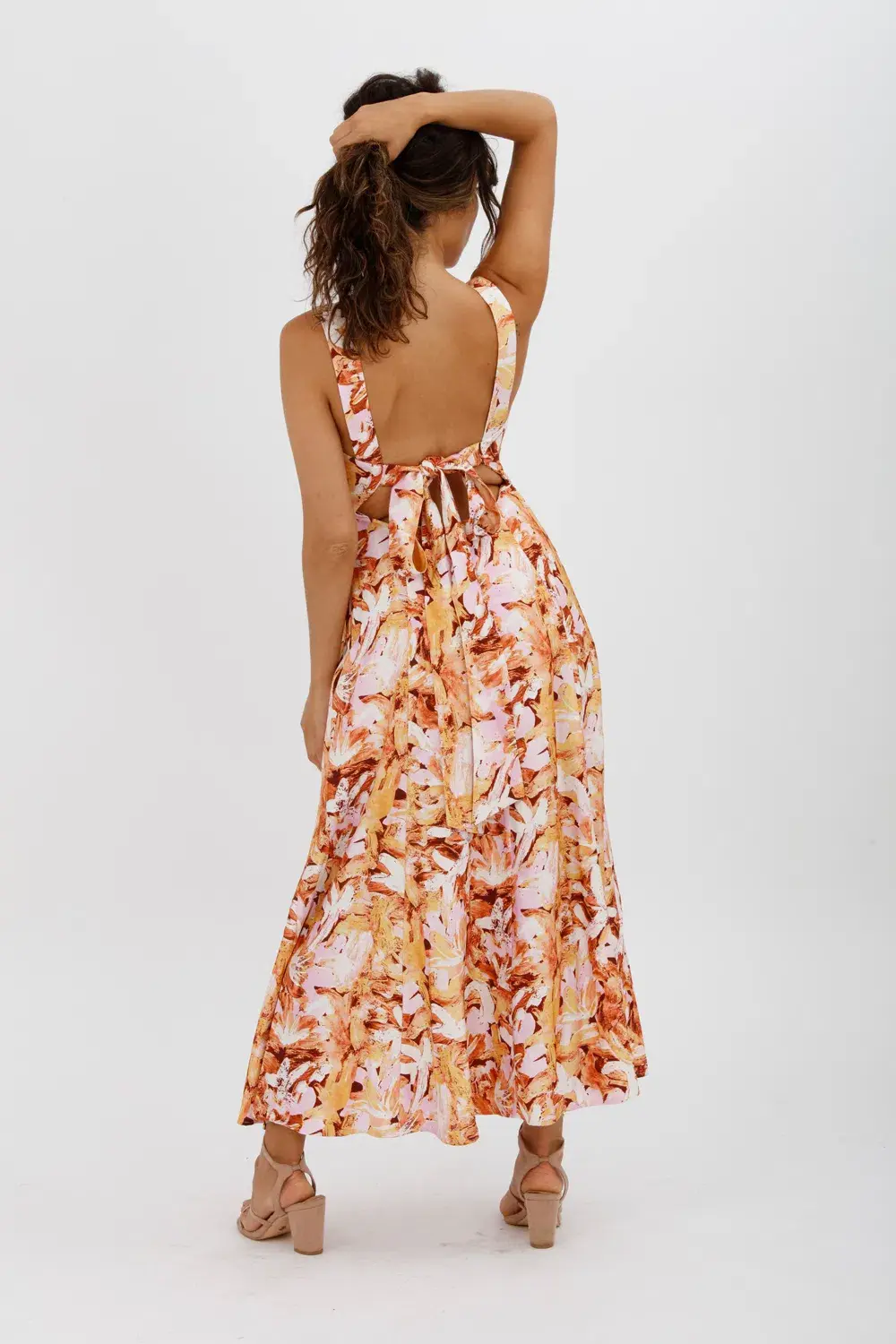 Acler Withington Dress Midi Blush Print Size 8 - Image 10
