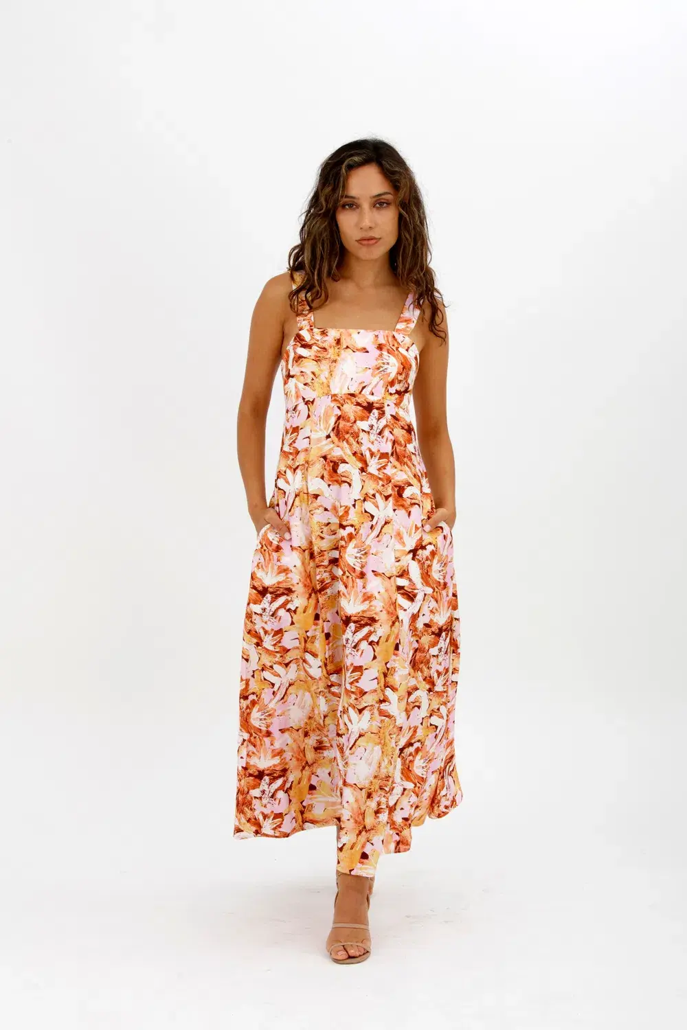 Acler Withington Dress Midi Blush Print Size 8 - Image 12