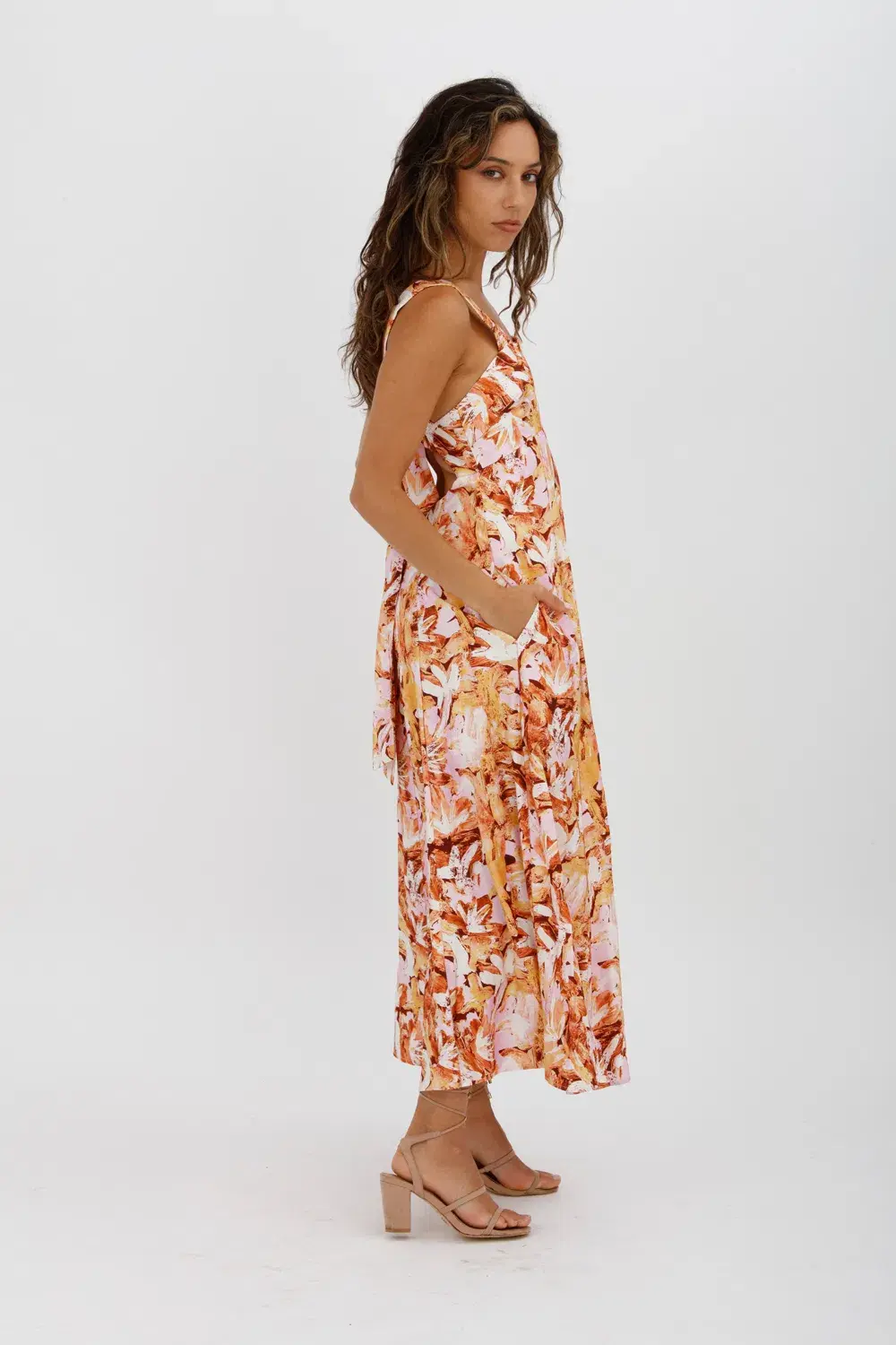 Acler Withington Dress Midi Blush Print Size 8 - Image 11