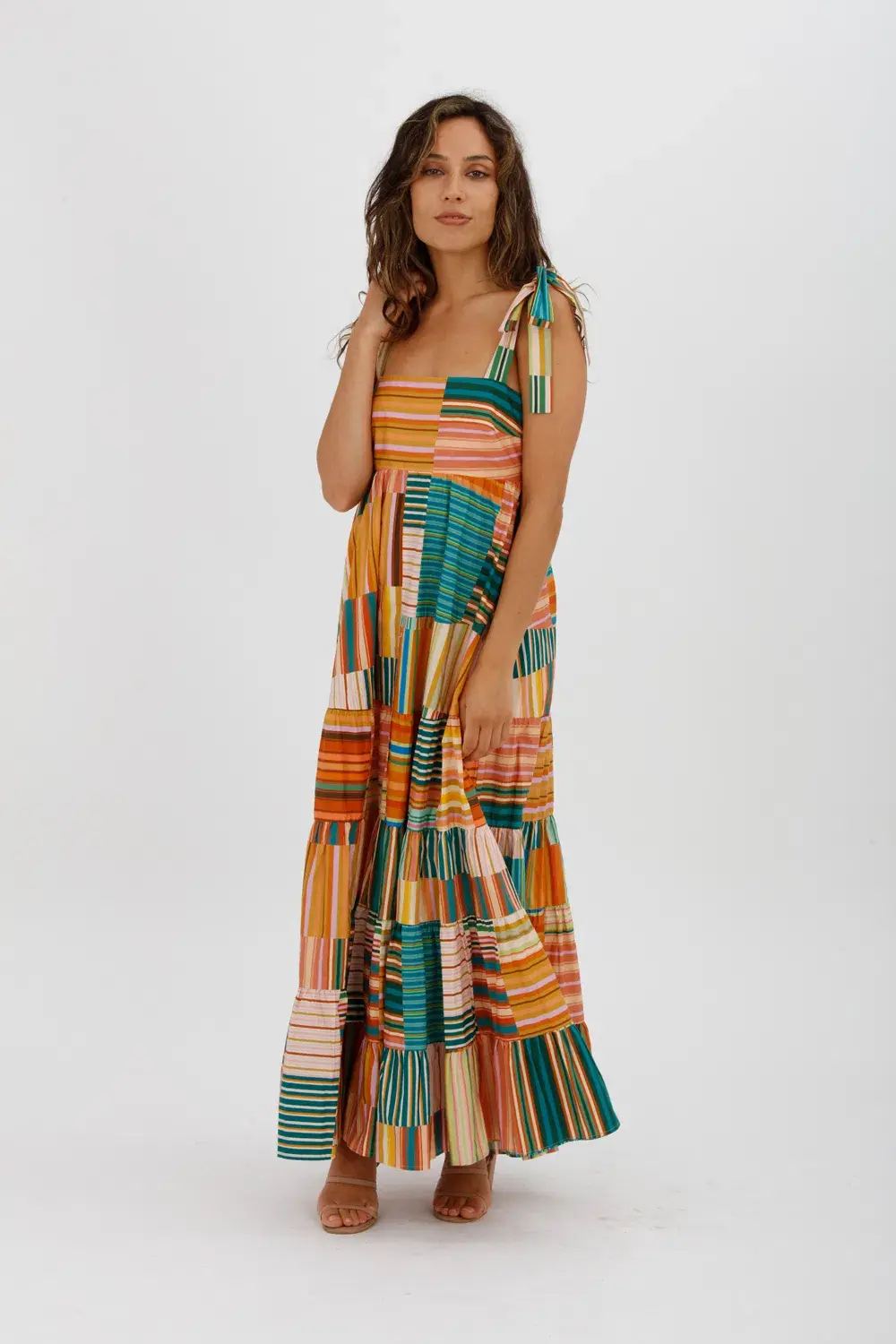 Alemais  Sloane Tiered Midi Dress Multi Size 10 - Image 6