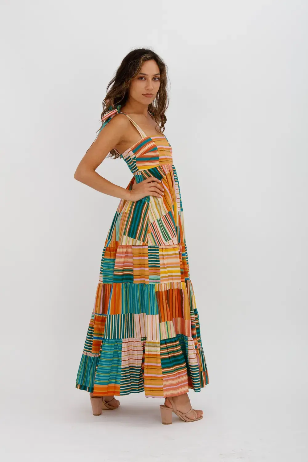 Alemais  Sloane Tiered Midi Dress Multi Size 10 - Image 9