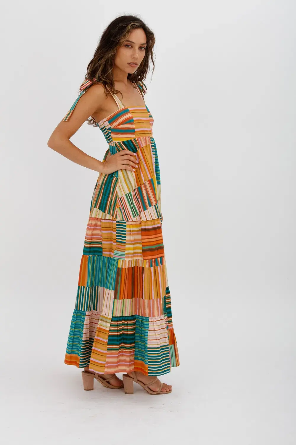 Alemais  Sloane Tiered Midi Dress Multi Size 10 - Image 11