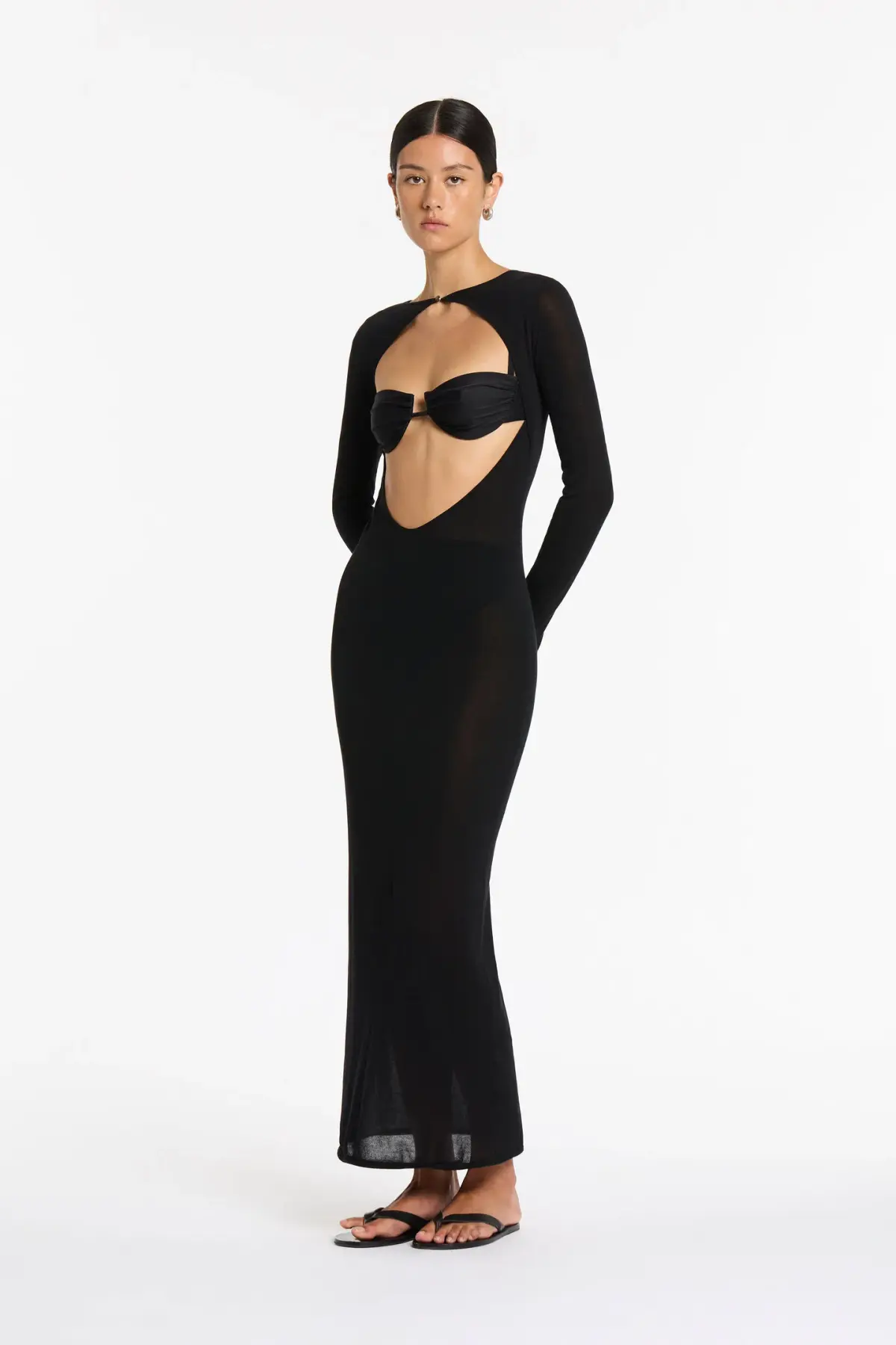 Sir the Label Eva Knit Midi Dress Black Size Size 1 / AU8 - Image 1
