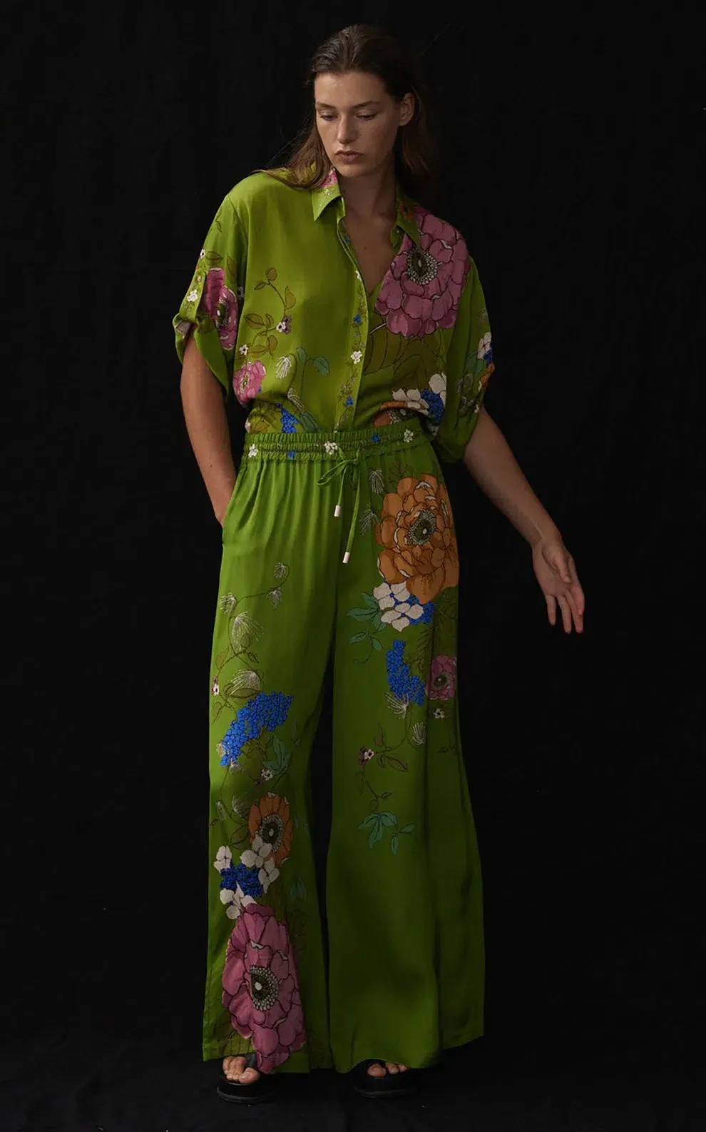 Alemais Olivia Shirt & Pants Set Green Size 14 - Image 1