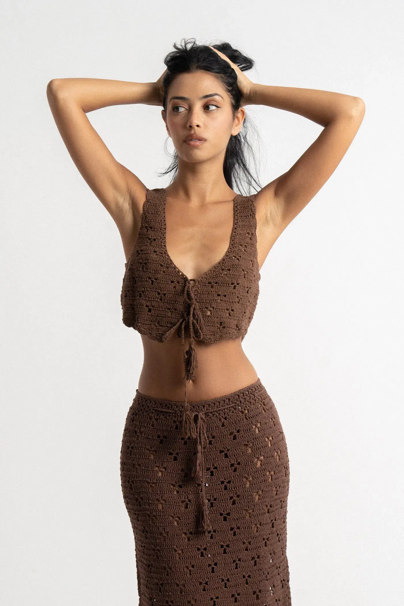 Isabelle Quinn Hazel Crop and Maxi Skirt Set Brown Size 8 - Image 2