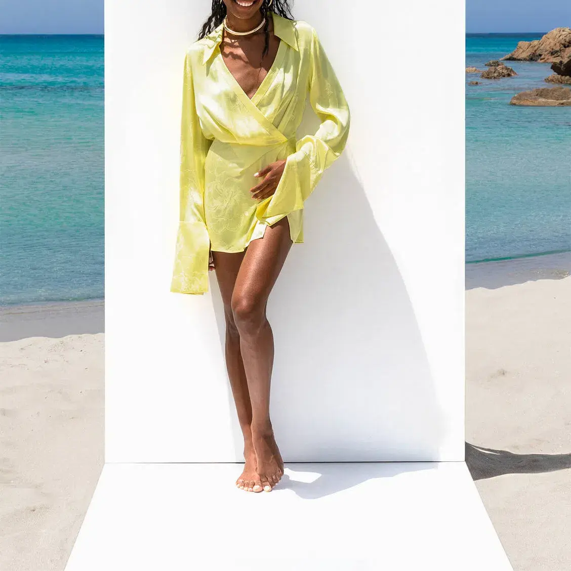 Rat & Boa Paloma Mini Dress Lemon Size 8 - Image 1
