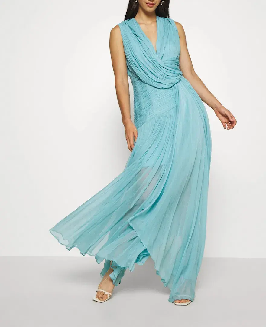 Thurley Waterfall Maxi Dress Blue Size 8 - Image 1