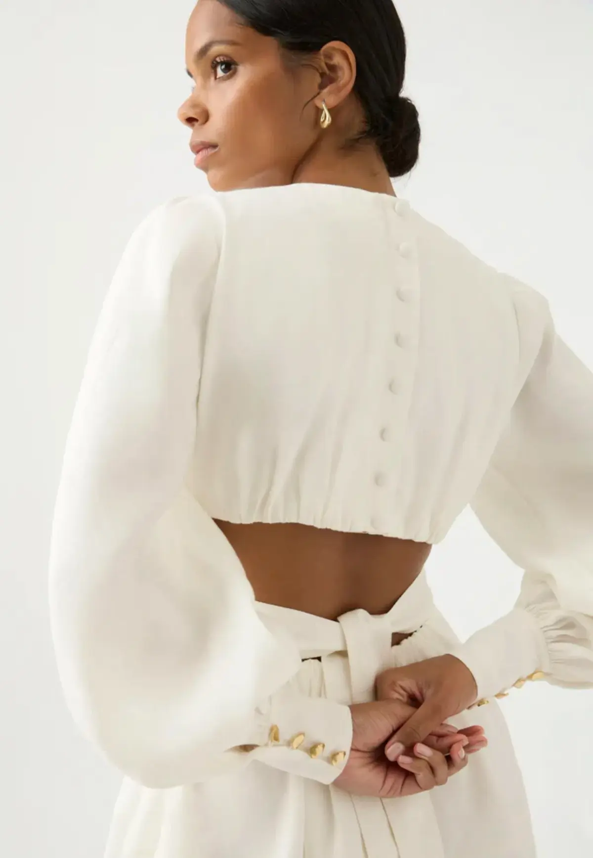 Aje Spectral V Neck Dress Ivory Size 10 / M - Image 3