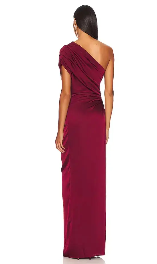 Andrea Iyamah x Revolve Aylo One Shoulder Dress Oxblood Size S / Au 8 for rent on The Volte - main image