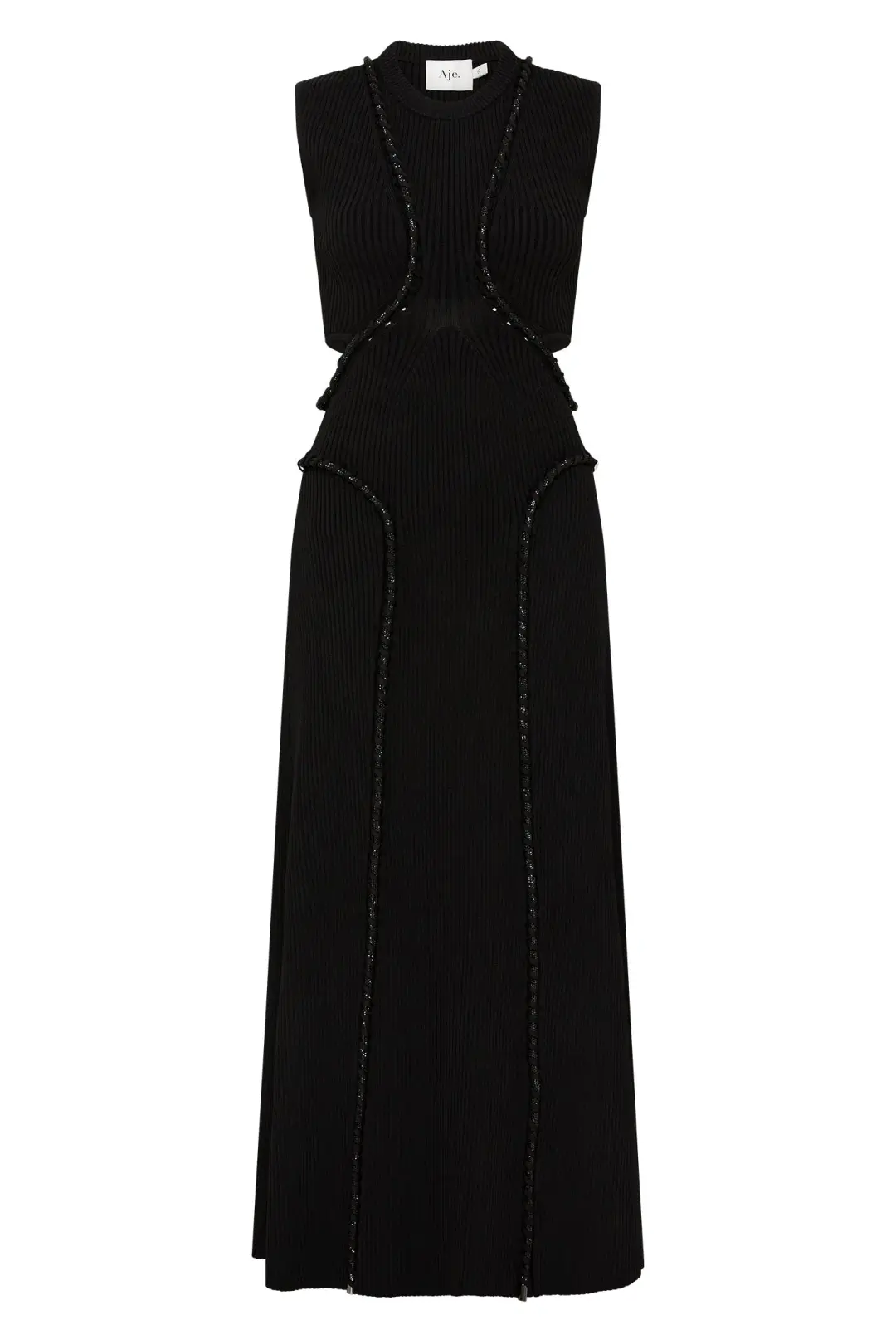 Aje Arp Cut Out Knit Midi Dress Black Size S / Au 8 for rent on The Volte - main image