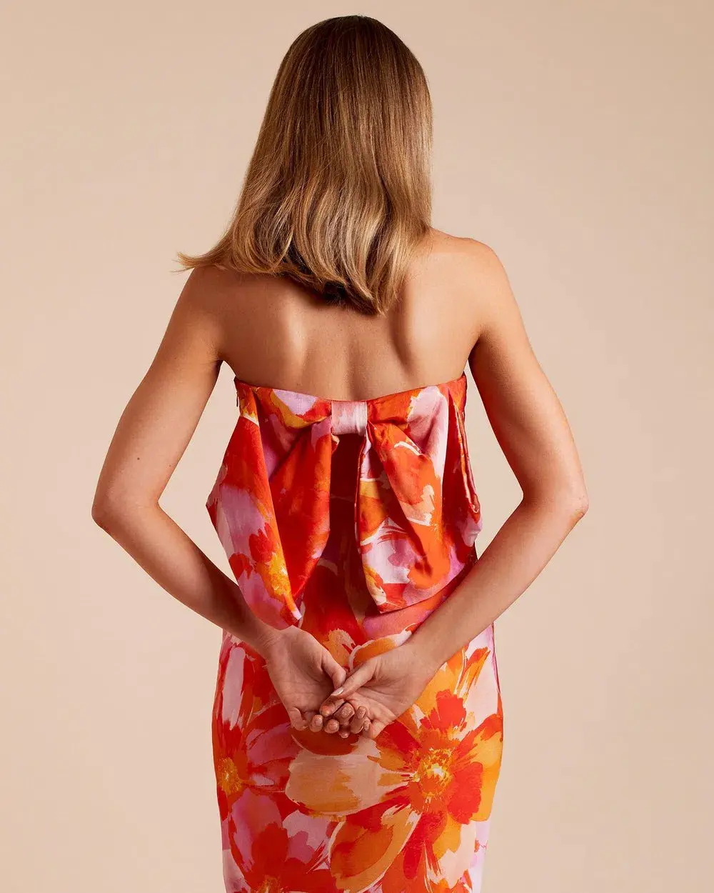 Lover Annika Bow Slip Midi Dress Floral Size 14 for rent on The Volte - main image