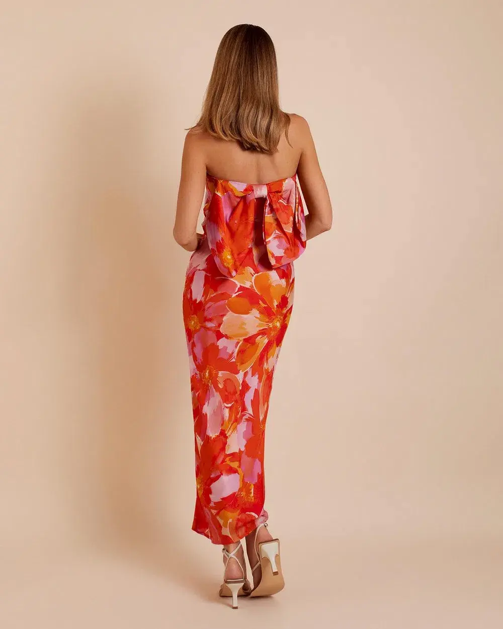 Lover Annika Bow Slip Midi Dress Floral Size 14 - Image 3