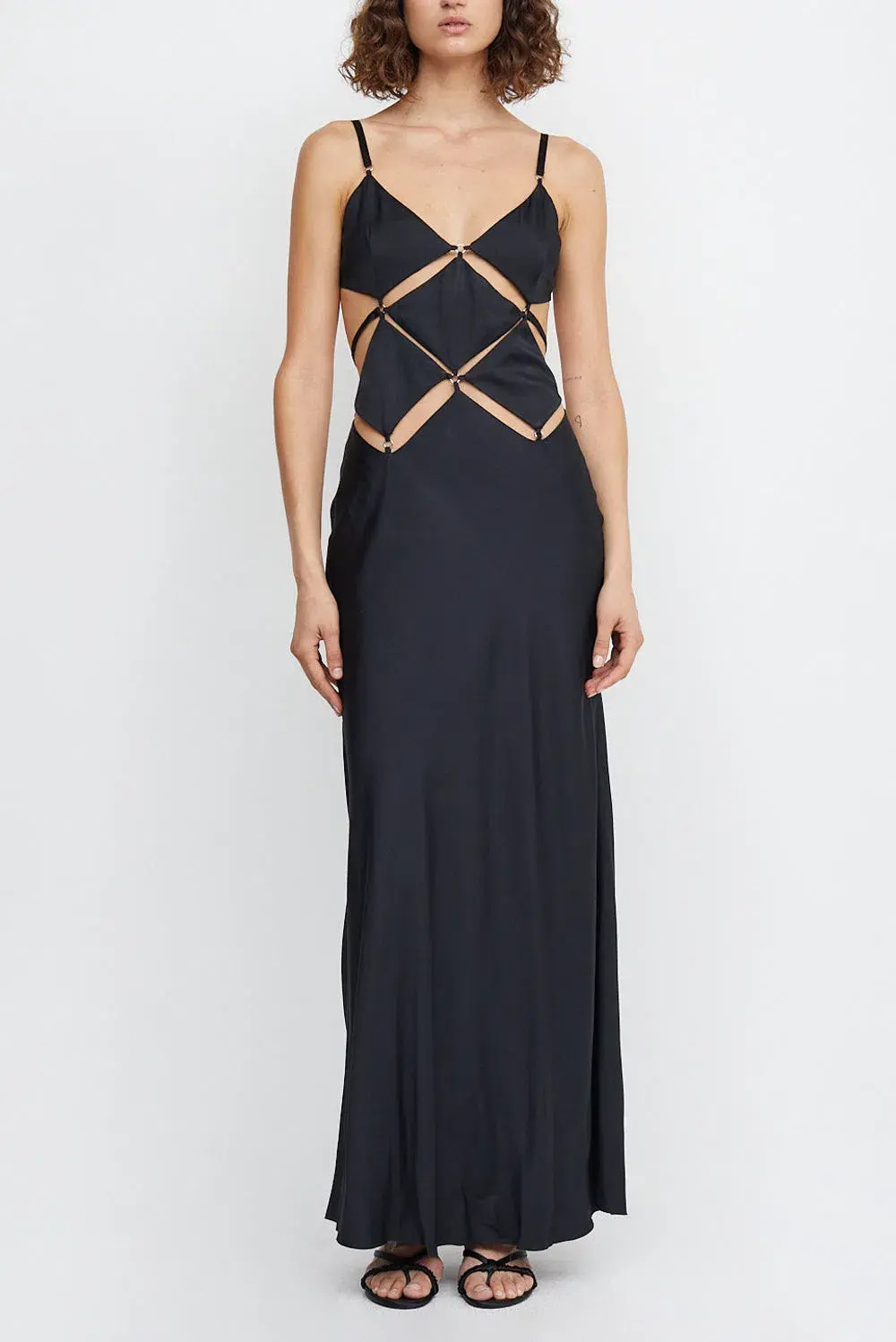 Bec & bridge Diamond Days Strap Maxi Dress Black Size 8 / S - Image 1