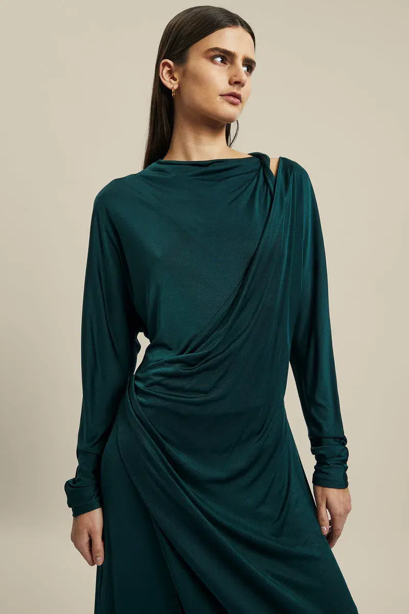 Ginger & Smart Coalesce Twist Front Dress Forest Green Size XS / Au 6 - Image 2