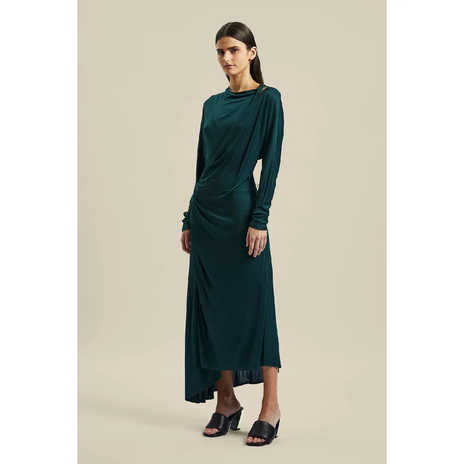 Ginger & Smart Coalesce Twist Front Dress Forest Green Size XS / Au 6 - Image 4