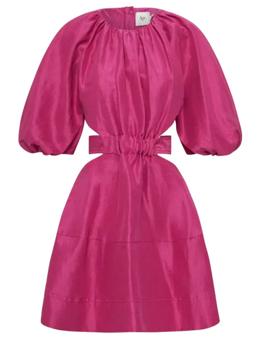 Aje Psychedelia Cut Out Mini Dress Fuchsia Size AU 12 - Image 5