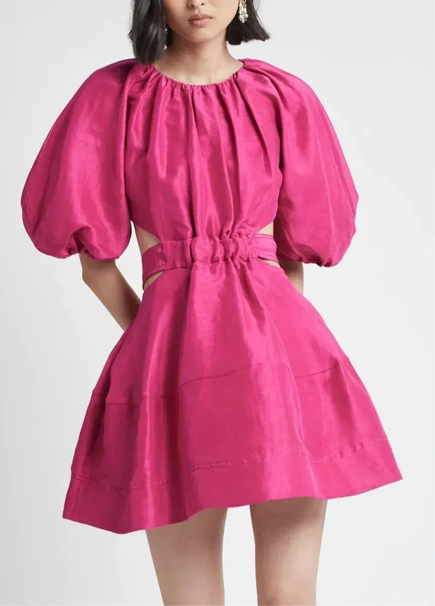 Aje Psychedelia Cut Out Mini Dress Fuchsia Size AU 12 - Image 4