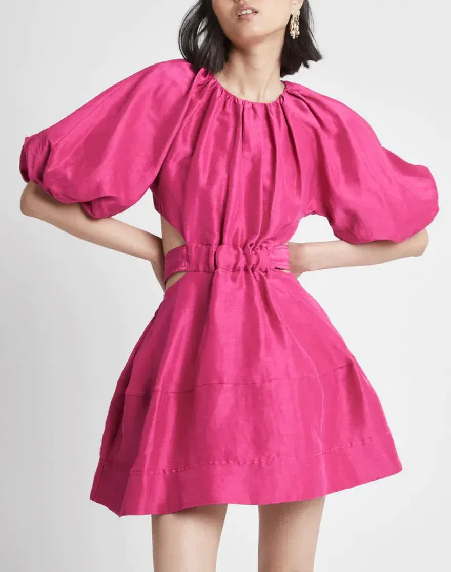 Aje Psychedelia Cut Out Mini Dress Fuchsia Size AU 12 - Image 2