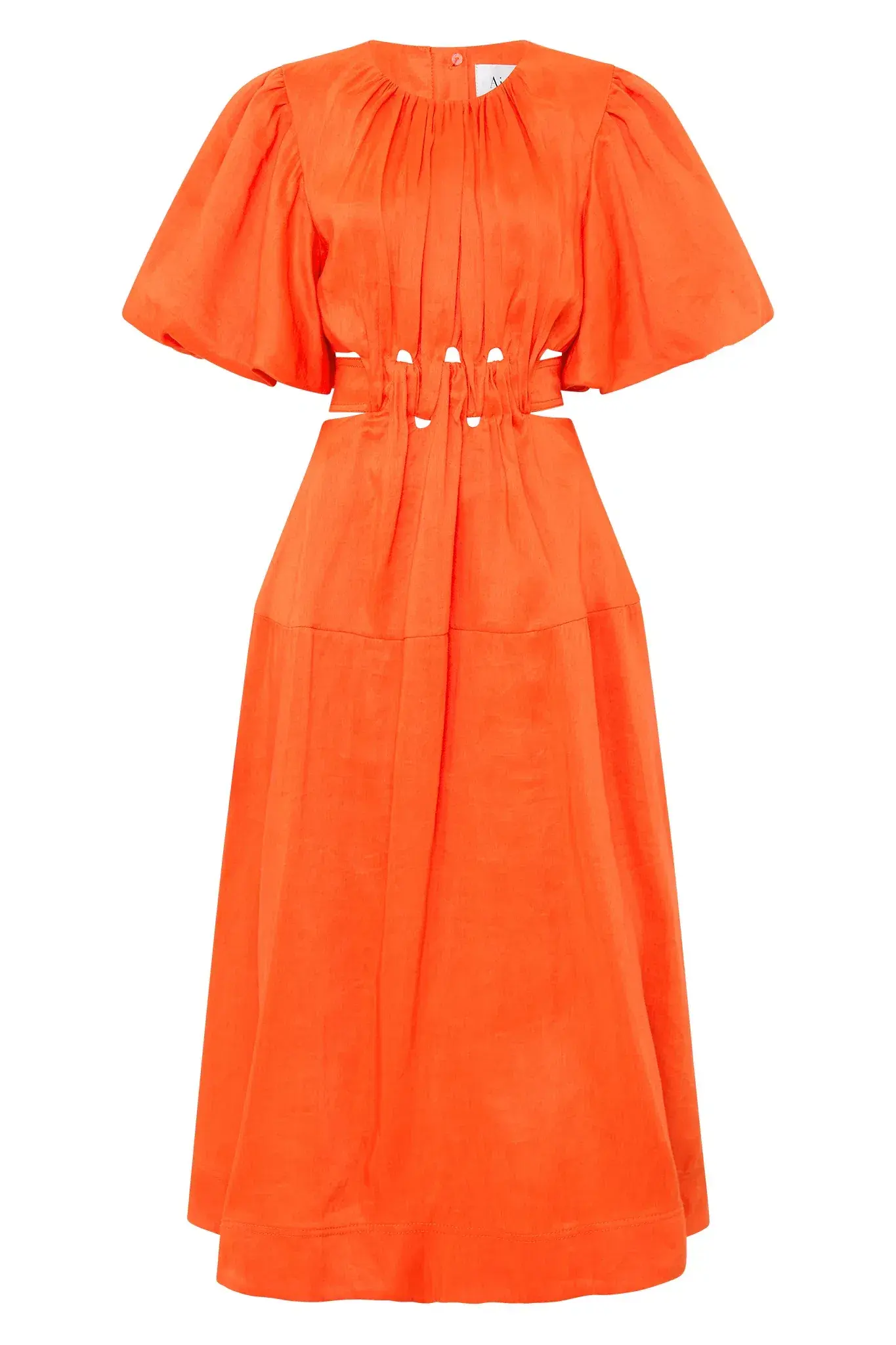 Aje Cosette Tie Back Midi Dress Orange Size 8 / S - Image 4