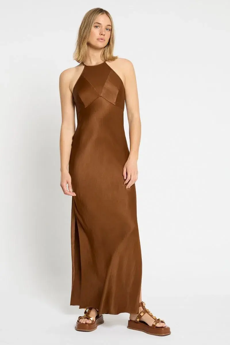 Sass and Bide Occasional Mix Dress Brown Size AU 6 - Image 1