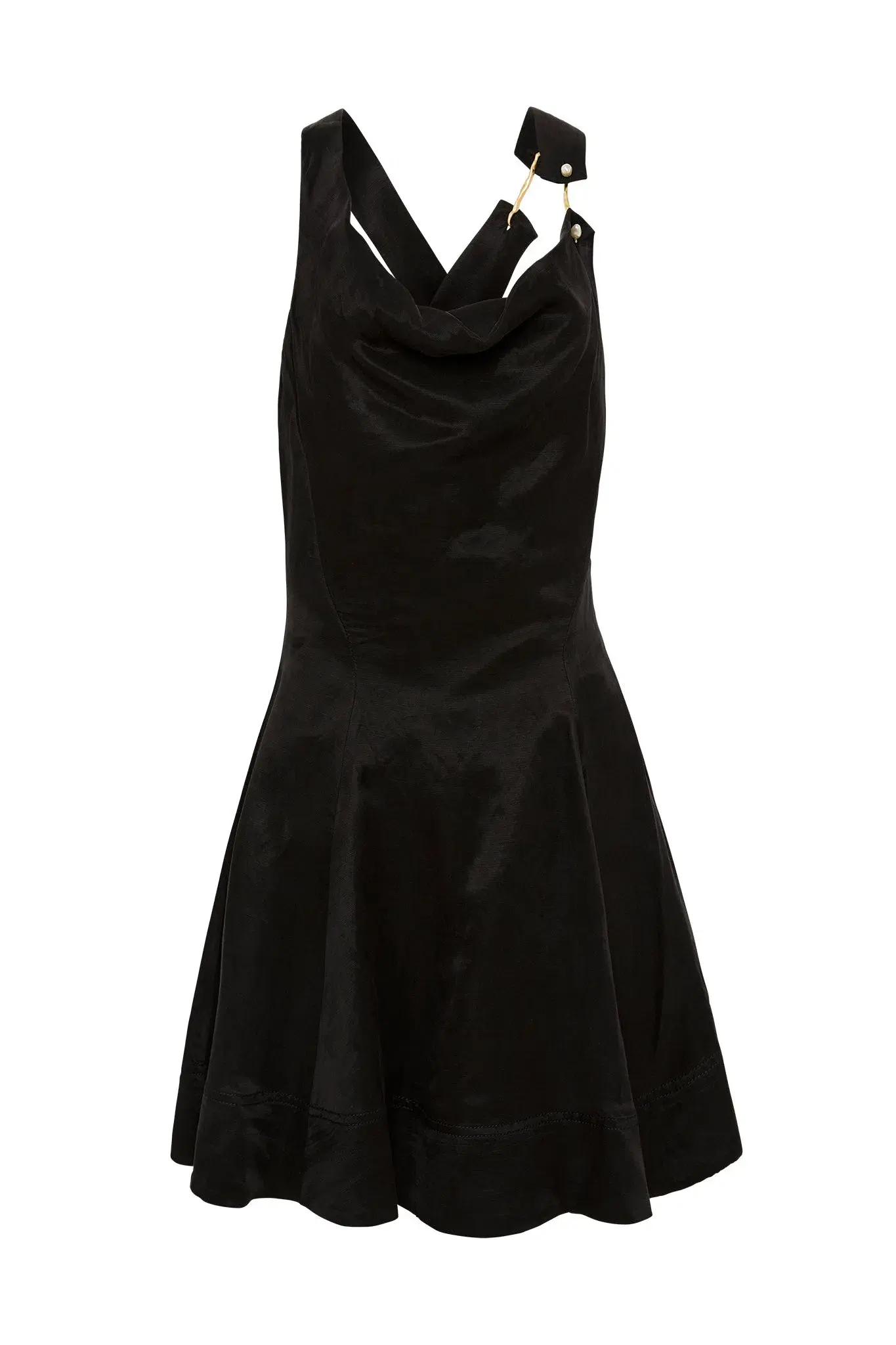 Aje Liberty Asymmetric Mini Dress Black Size AU 6 - Image 3