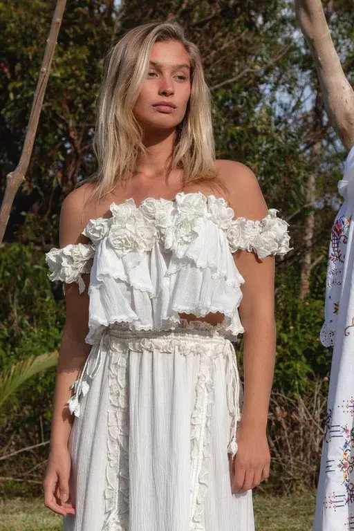 Fillyboo Buttercup Crop Top White Size AU 8 - Image 1