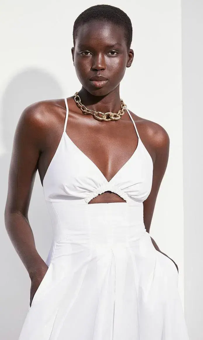 Scanlan Theodore Cotton Strappy Dress White Size AU 8 - Image 2
