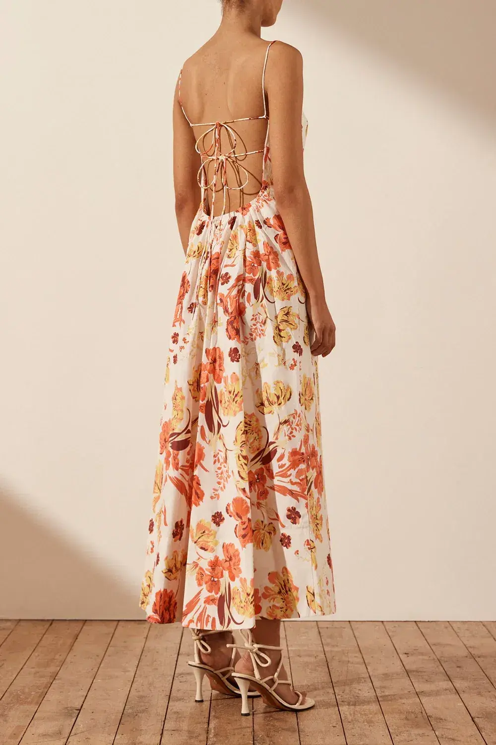 Shona Joy Kalani Low Back Midi Dress Multi Size AU 6  - Image 3