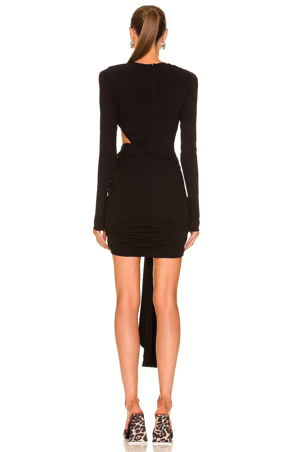 The Attico Draped Cutout Mini Dress Black Size AU 6 - Image 3