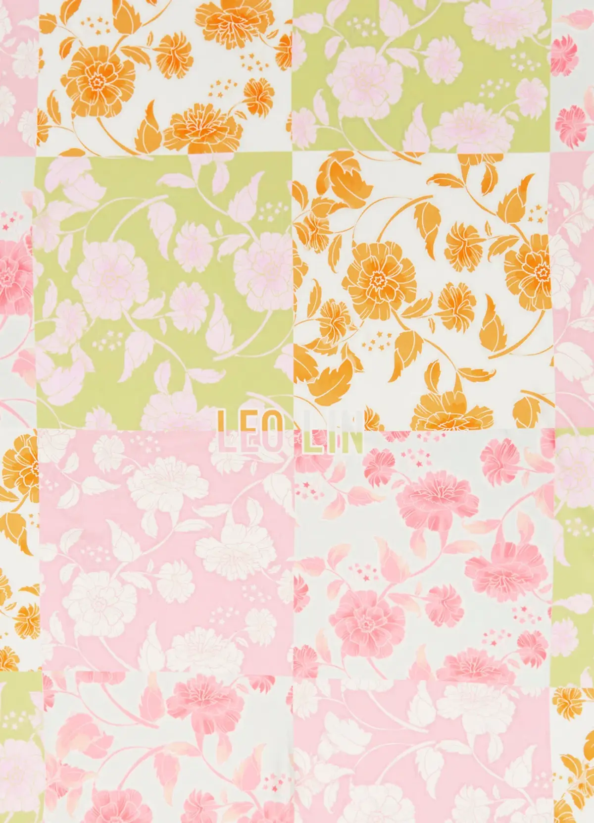 Leo Lin Large Silk Scarf  Anemone Splice Print Size AU 8 - Image 4