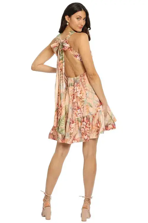 Zimmermann Candescent Plunge Neck Mini Coral Tree Print Size 1 / AU 10 - Image 2