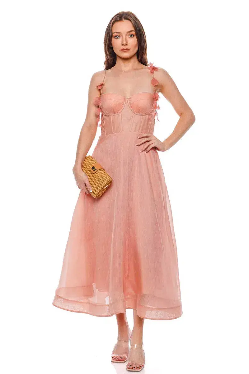 Zimmermann Wonderland Midi Corset Dress Dusty Pink Size 1 / AU 10 - Image 1