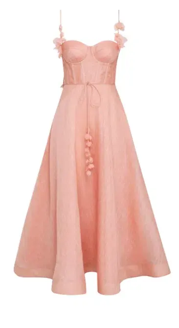 Zimmermann Wonderland Midi Corset Dress Dusty Pink Size 1 / AU 10 - Image 3