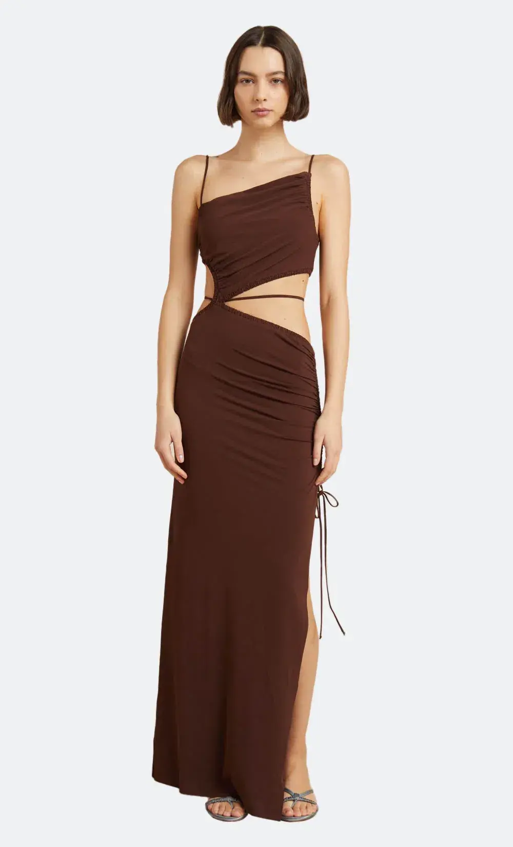 Bec & Bridge Dilkon Brown Maxi Dress Brown Size AU 12  for rent on The Volte - main image