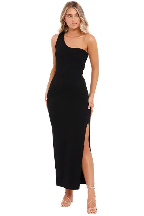By Johnny One Shoulder Grace Dress Black Size AU 10  - Image 1