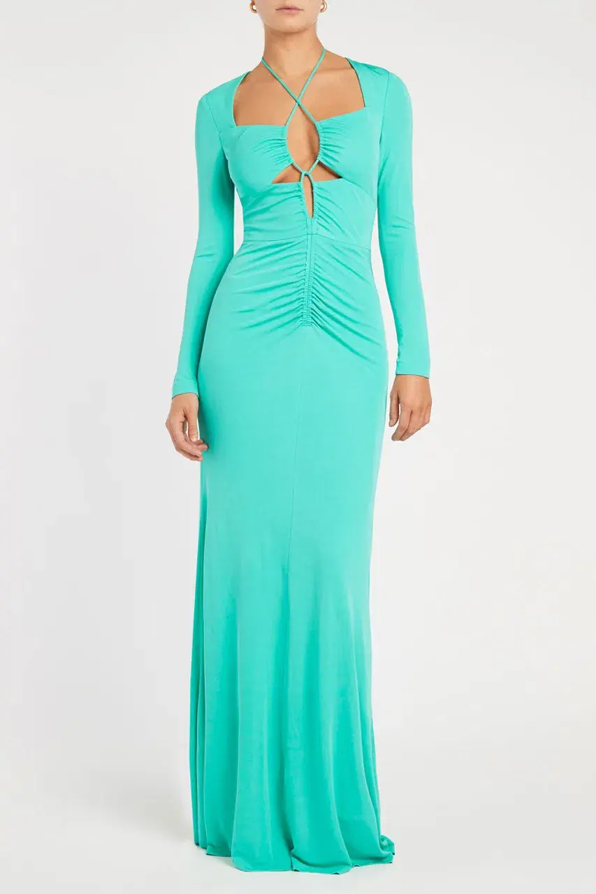 Rebecca Vallance Riccardo Gown Turquoise Green Size 12  - Image 1