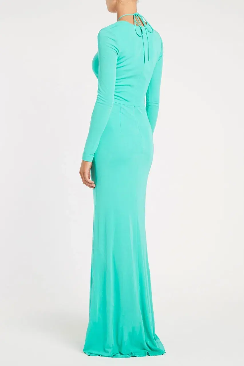 Rebecca Vallance Riccardo Gown Turquoise Green Size 12  - Image 3