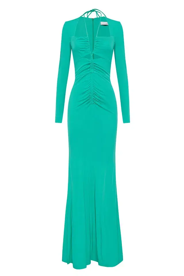 Rebecca Vallance Riccardo Gown Turquoise Green Size 12  - Image 5