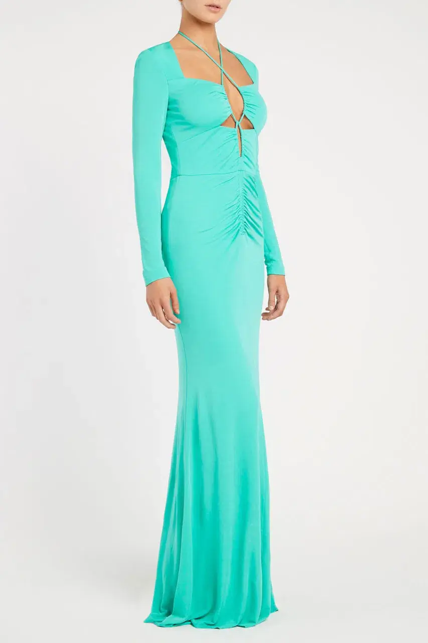 Rebecca Vallance Riccardo Gown Turquoise Green Size 12  - Image 2