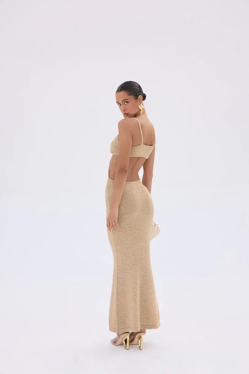 Cult Gaia Serita Knit Dress in Sand Size AU 10  - Image 3