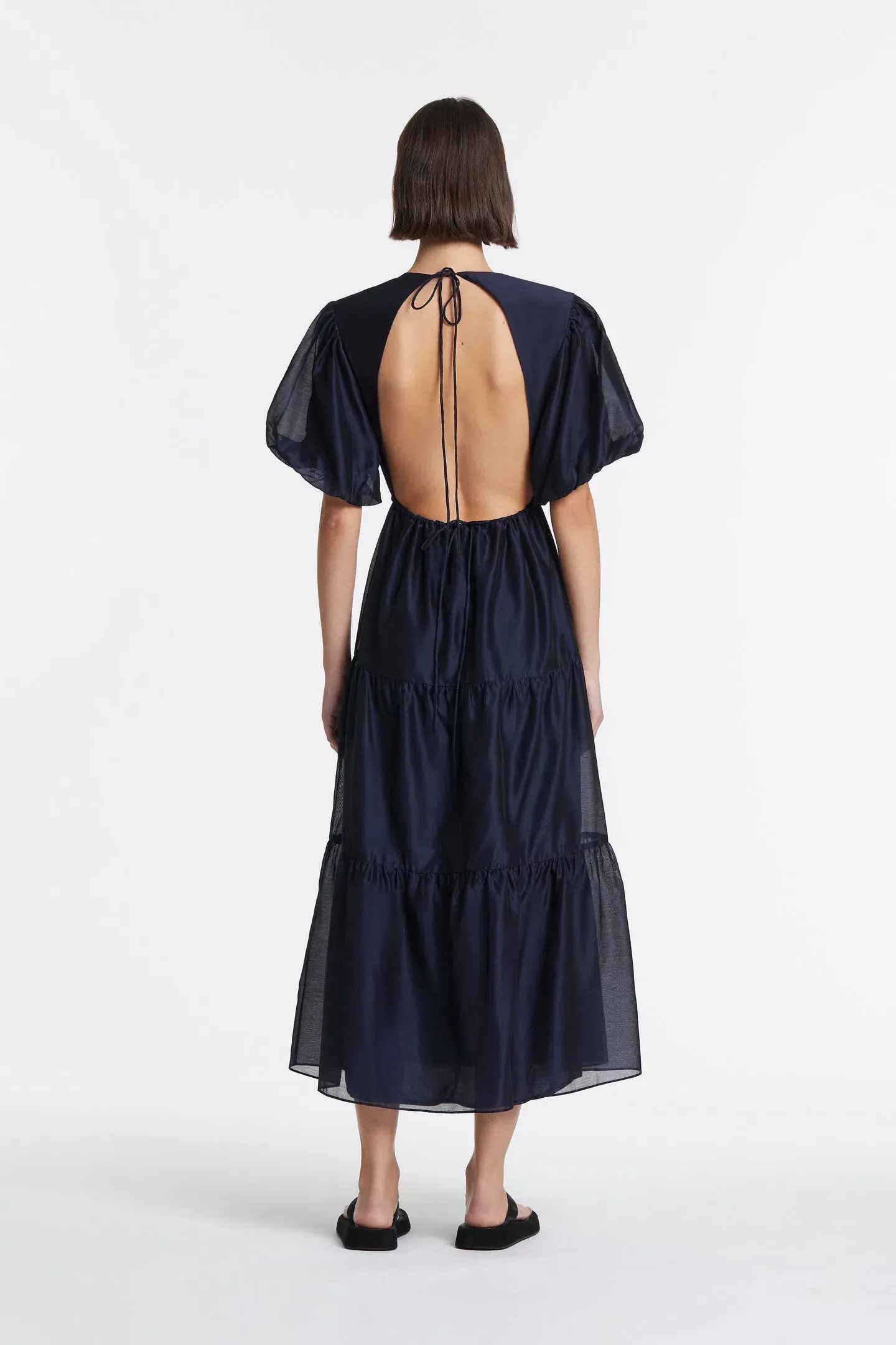 Sir the Label Franc Open Back Navy Midi Dress Size 2/AU 10 - Image 2