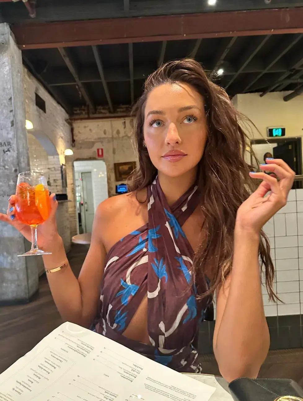 Venroy Cross Front Halter Mini Dress Print Size 6  for rent on The Volte - main image