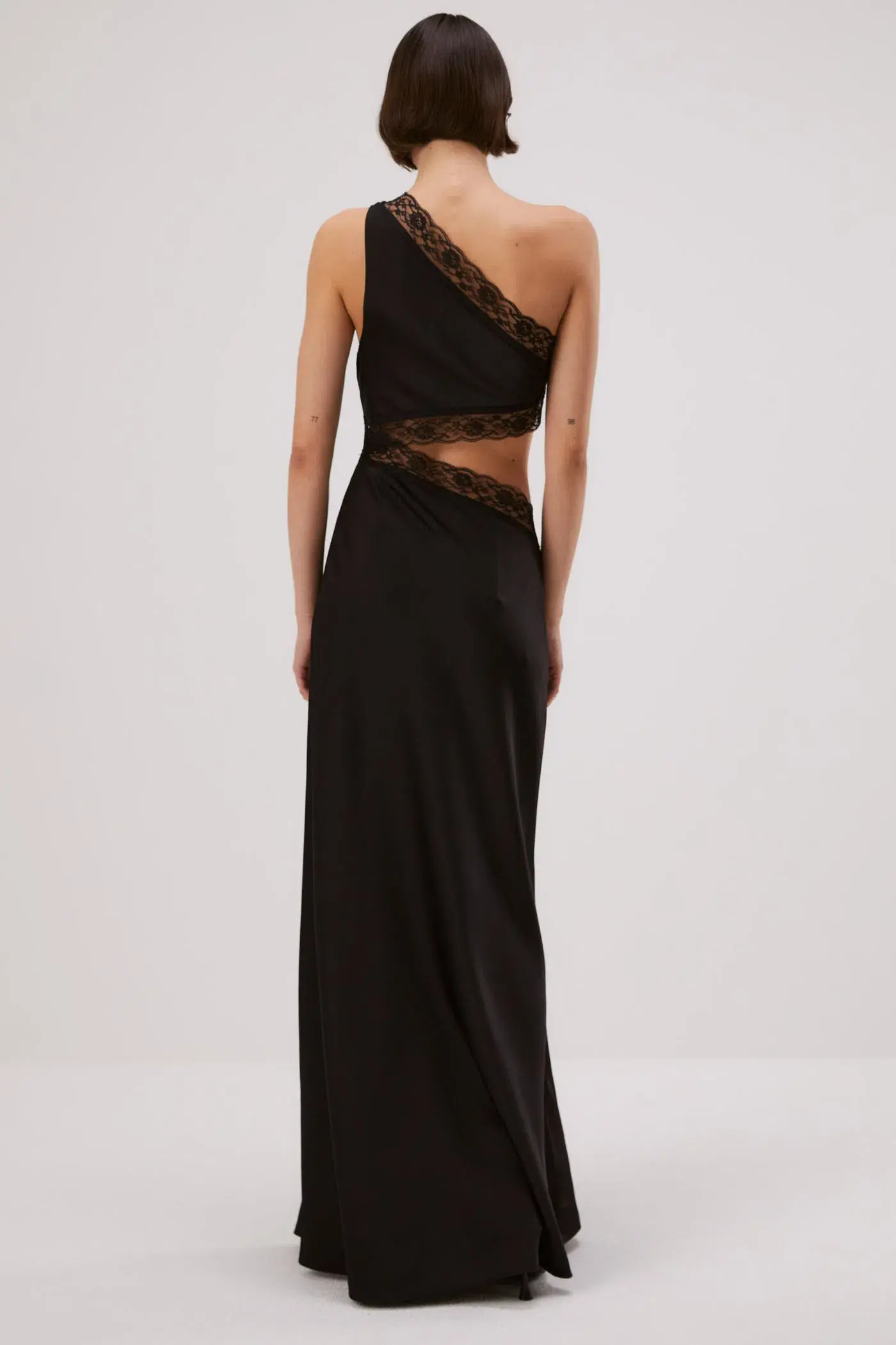 MISHA Jillian Satin Dress Black Size 8/S - Image 3