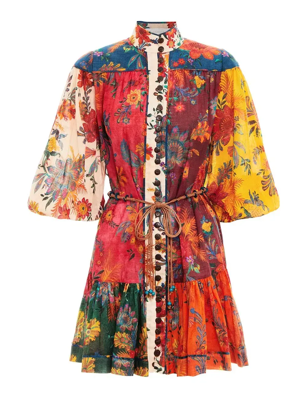 Zimmermann Ginger Lantern Mini Dress Spliced Size 2 / Au 12  - Image 2