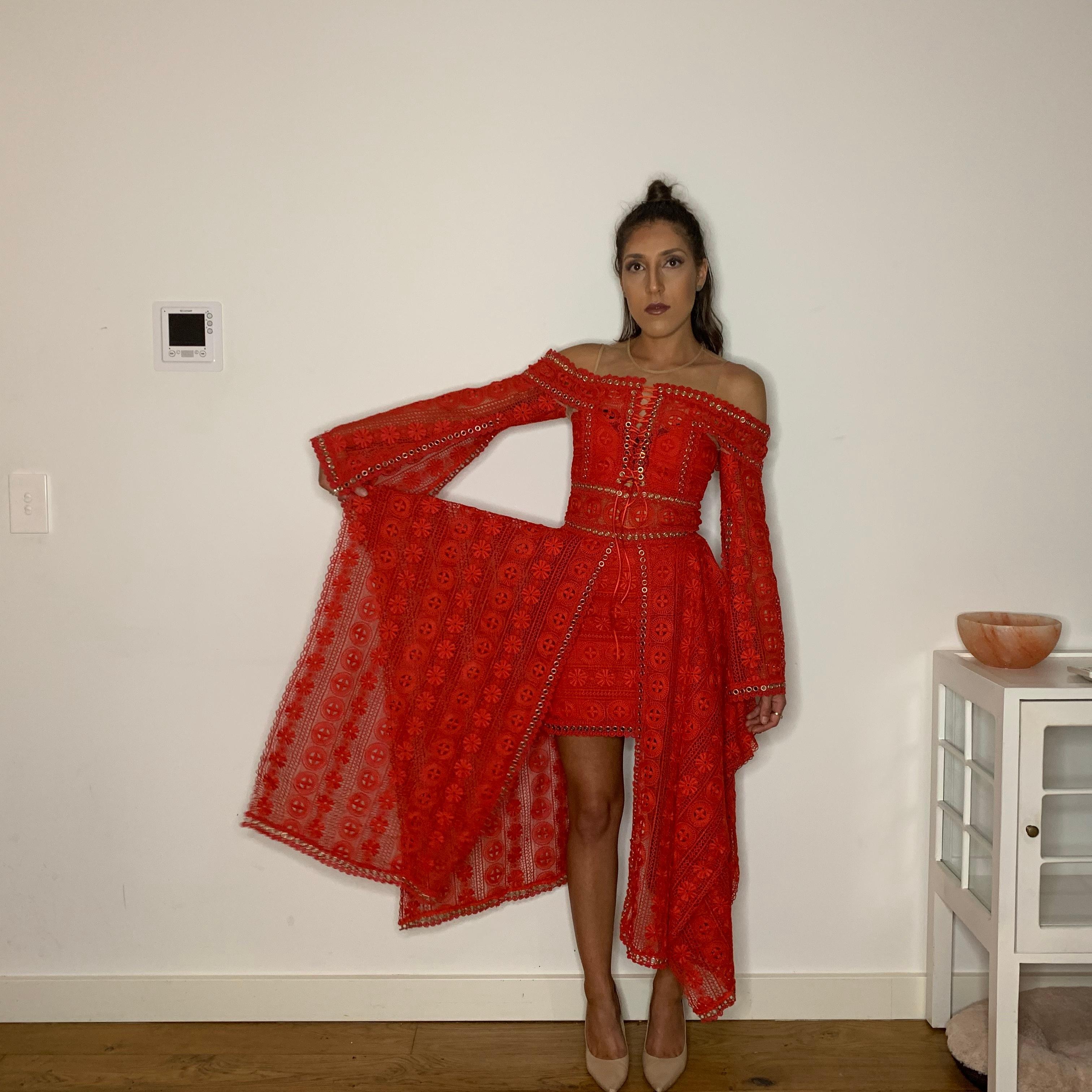 Thurley Folklane Dress Red 6 - Image 5