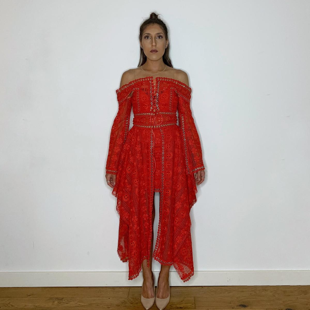 Thurley Folklane Dress Red 6 - Image 3