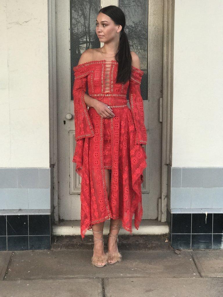 Thurley Folklane Dress Red 6 - Image 1