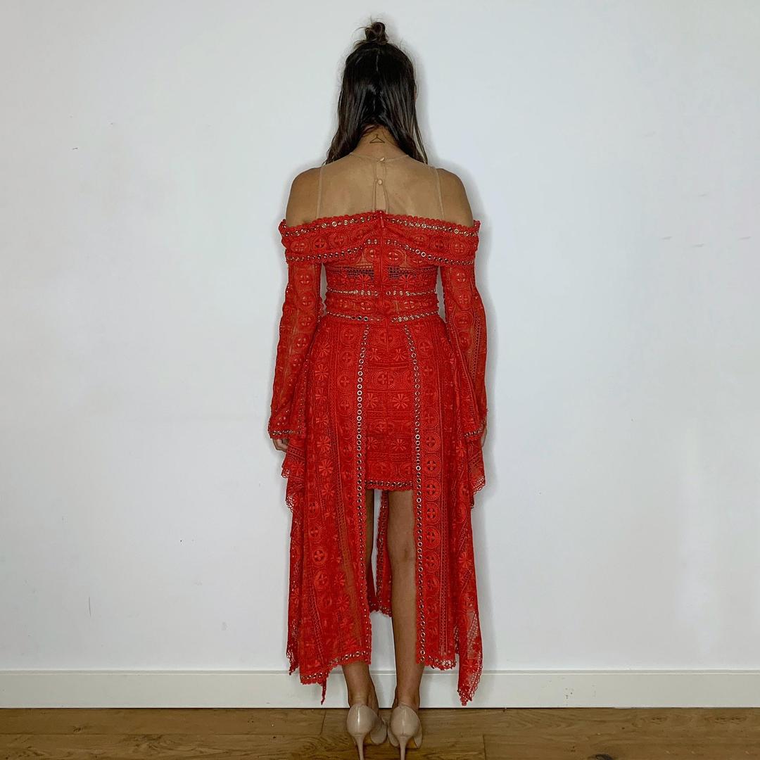 Thurley Folklane Dress Red 6 for rent on The Volte - main image