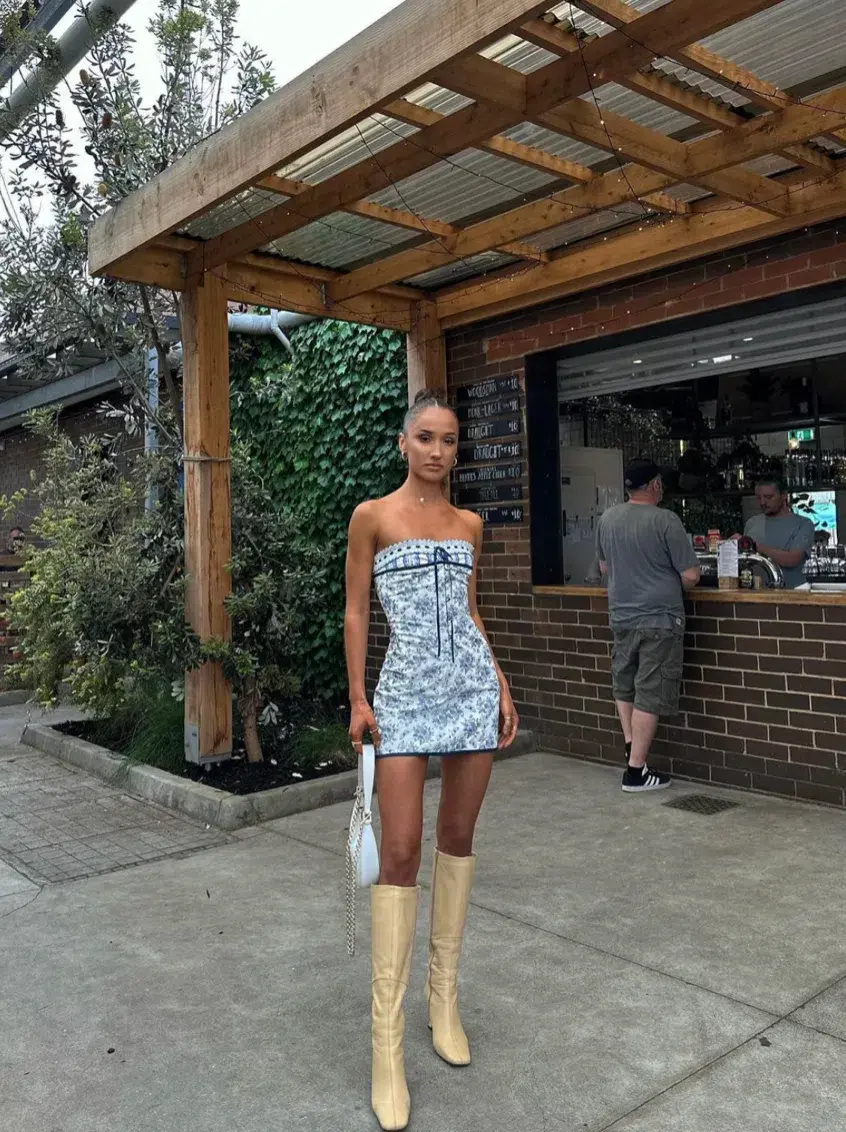 With Jean Sabrin Dress Toile Papillon White Size S / AU 8  for rent on The Volte - main image