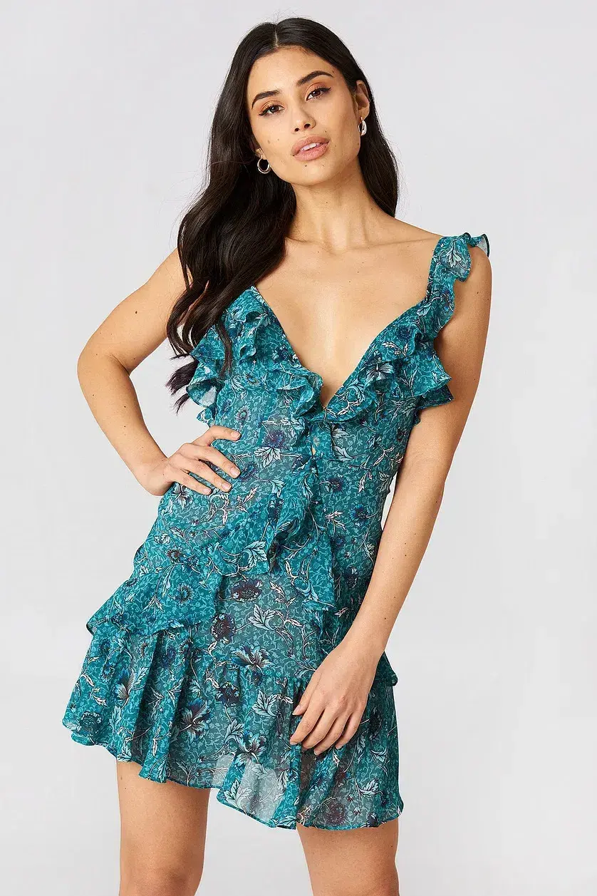 For Love And Lemons Poppy Mini Dress Blue Size AU 8  - Image 2